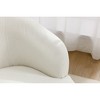 25.6'' Chenille Fabric Swivel Barrel Armchair with Ergonomic Backrest and Powder Coating Metal Ring - 3 of 4