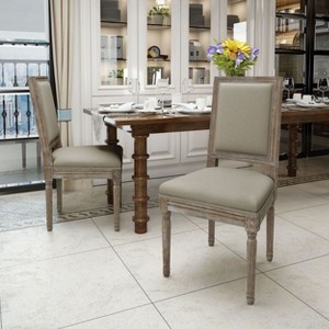 NicBex Vintage Rubberwood Dining Chairs Set of 2, Upholstered Side Chairs, French Bistro Seating for Kitchen Living Room - 1 of 4