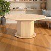 Mshliw Extendable Round Dining Table with Leaf, Hexagon-Base, MDF and Rubberwood Frame, Sofa Table, Seats Up to 6, 47.24"-63" (only table) - 2 of 4