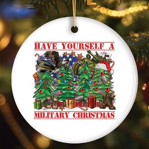 Have Yourself a Military Christmas Trees Ornament, Patriotic US Veterans Gift| OrnamentallyYou - 1 of 4