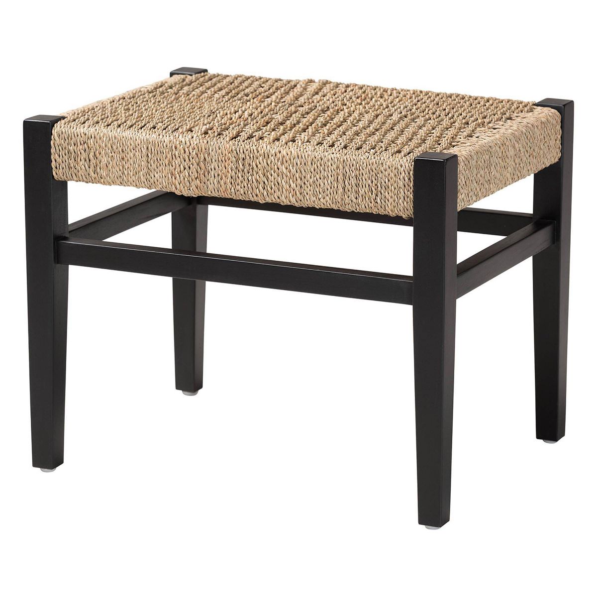 bali & pari Amber Seagrass Accent Bench Natural Brown/Black