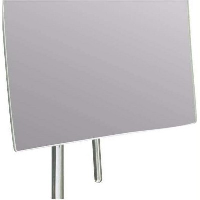 Brushed Nickel Minimalist Rectangular Magnifying Vanity Mirror