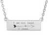 Steeltime 24" fearless leader stainless steel bar necklace with saying " I am not lead, I lead." - 2 of 4