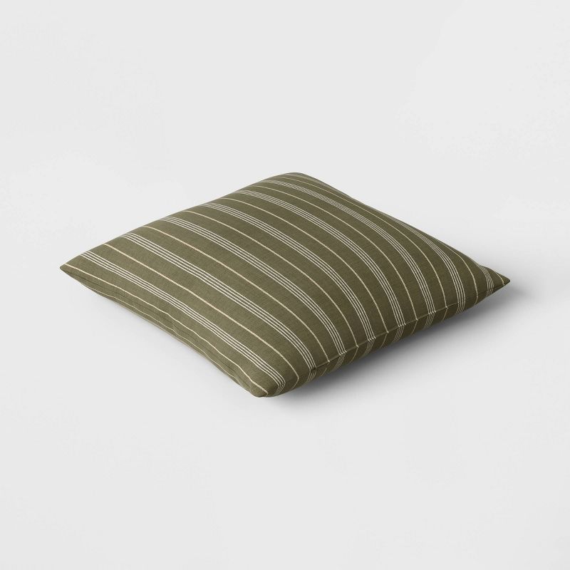 Cotton Flax Woven Striped Square Throw Pillow - Threshold™, 4 of 8