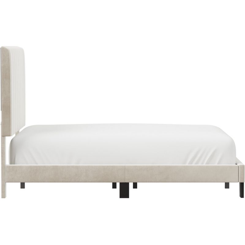 Full Crestone Upholstered Adjustable Height Platform Bed Cream - Hillsdale Furniture, 5 of 14