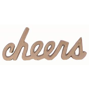 Transpac Metal 7.25 in. Gold Everyday Cheers Decor