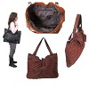 AmeriLeather Sana Leather Handbag – Lambskin, Leaflet Stitching, Mandarin Closure, Ultra-Slim 20" Tote - 3 of 3