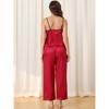 cheibear Women's Satin Silky Summer Camisole and Pants Sleepwear Pajama Sets - 3 of 4