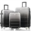 BEAFUP Luggage Set of 3, 20-inch with USB Port, Carry-on Luggage with Cup Holder, ABS+PC Hard Shell Luggage with Spinner Wheels, Black - 2 of 4