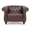 Modern 1-Seater PU Leather Sofa, Compact Single Chair with Pocket Spring Cushion for Living Room - 3 of 4
