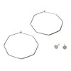 Totalee Gift Silver Geometric Octagon Earring Set Burnished Brass silver - 3 of 3