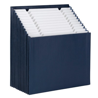 Navy Blue 12-Pocket Tiered Expanding File Organizer