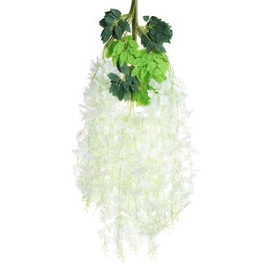 Unique Bargains Fake Wisteria Hanging Flower Artificial Flowers for Home Party Decoration - 1 of 4