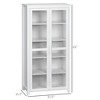 63" Kitchen Pantry Cabinet, Freestanding Storage Cabinet, Display Cabinet with 2 Glass Door and 2 Adjustable Shelves for Dining Room - 3 of 4