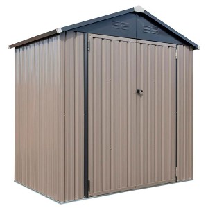 COVER-IT Metal Outdoor Galvanized Steel Storage Shed with Lockable Door Design for Backyard or Patio Storage of Bikes, Grills, Supplies, and Tools - 1 of 4