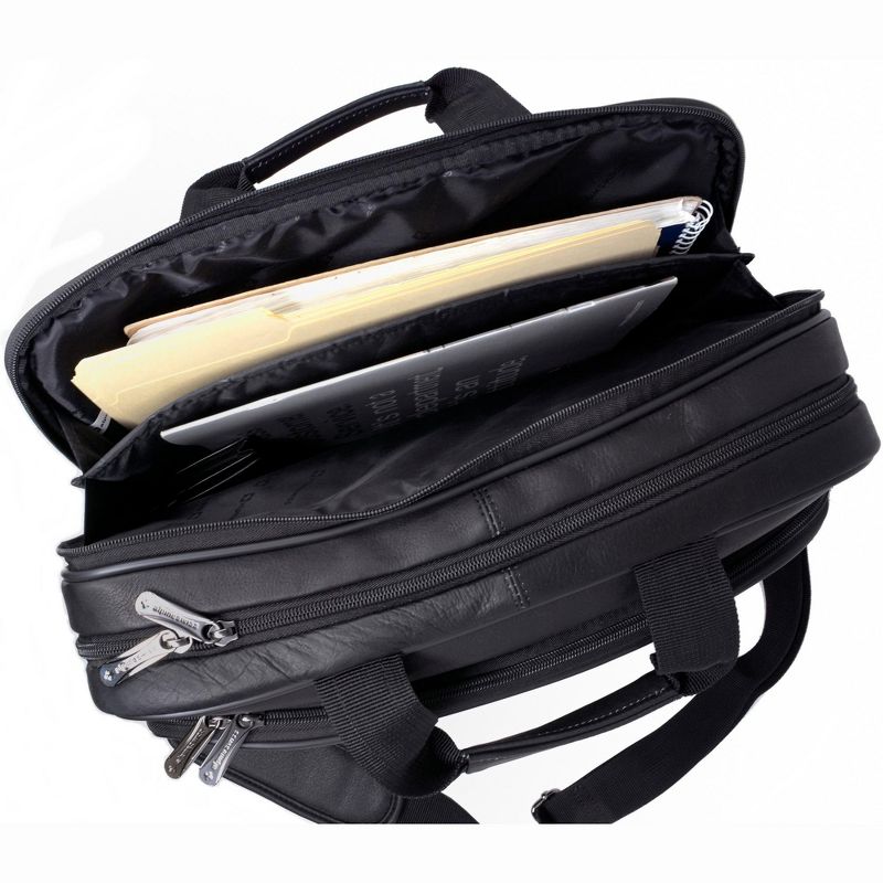 Alpine Swiss Messenger Bag Colombian Leather 15.6” Laptop Briefcase Portfolio, 5 of 11