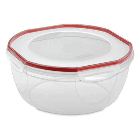 Sterilite Ultra Seal 8.10 Quart Capacity Clear Plastic Food Storage Bowl Container with 4 Point Latching Lids and Easily Stackable Design - image 1 of 4