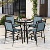Tangkula Outdoor Counter Stools Set of 4 w/ Footrest & Armrests Metal Frame for Backyard - 2 of 4