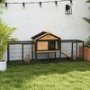 Skyzone Outdoor Rabbit Hutch: 85" Large Bunny Home with Steel Run, Asphalt Roof, Removable Tray & - 2 of 4
