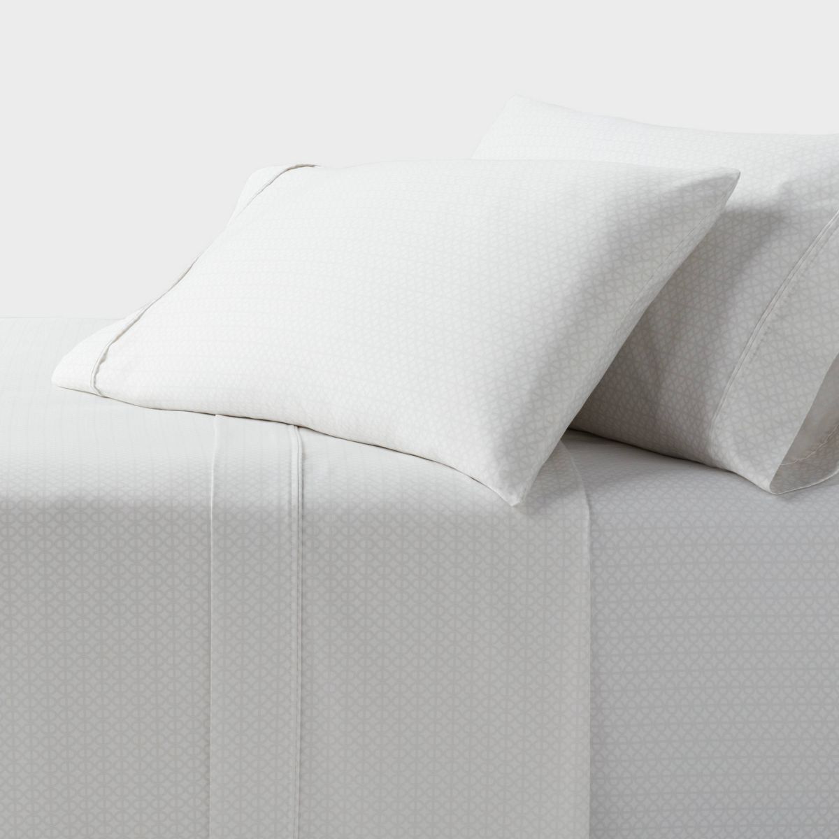 King 400 Thread Count Performance Sheet Set Light Gray Geo - Threshold™