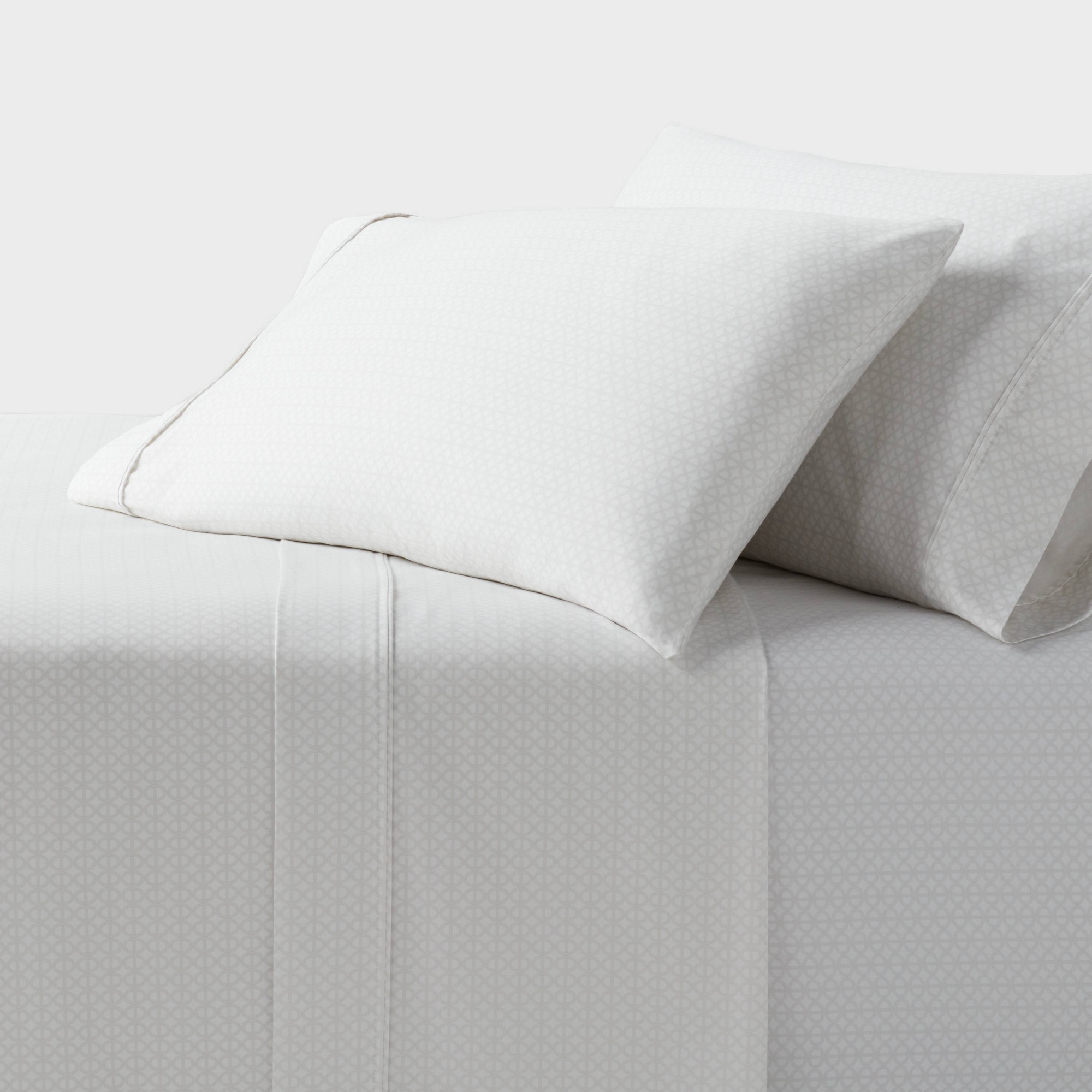Queen 400 Thread Count Performance Sheet Set Light Gray Geo - Threshold™