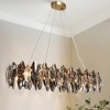 LNC Incandescencia Luxury and Glam Crystal Drum Chandeliers,Gold and Gray,23.2in/32in/37.5in - 2 of 4