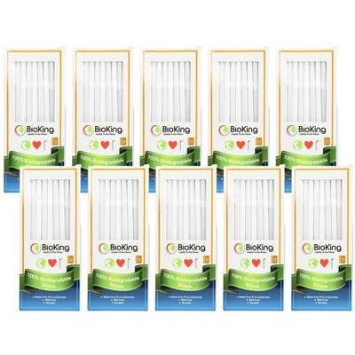 Bio King White Straws - Case of 10/52 ct