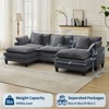 COZONY 112"/147" Modular Sectional Sofa, Corduroy Cloud Couch with Ottoman & Pillows, Comfy Deep Seat L-Shaped Sofa for Living Room, Apartment Office - 2 of 4