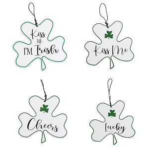 K & K INTERIORS 3.75 In Metal Irish Clover Saint Patricks Tree Ornaments - 1 of 4