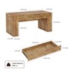 KTMBDW 48" Farmhouse Coffee Table, Rectangle Wooden Center Table with Hidden Storage Drawer, Thick Coffee Tables for Living Room, Office, Natural - 4 of 4