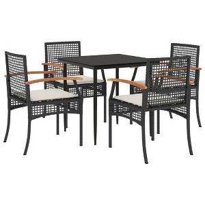 vidaXL Garden Dining Set Black, Cream White - 31.5" x 31.5" x 29.1" - Black - 4 Items - 1 of 4