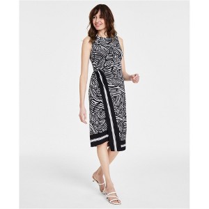Michael Kors Womens Faux Wrap Midi Dress - 1 of 1