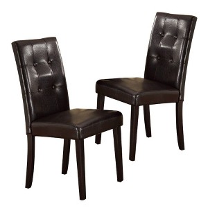 NicBex Set of 2 Dining Chair PU Leather Upholstered Tufted Side Chair with Cushion Seats for Dining Room,Kitchen,Dark Brown - 1 of 4
