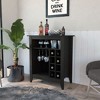 Gulches Black Wengue Bar Cabinet with 6 Wine Cubbies and Drawer - 2 of 4