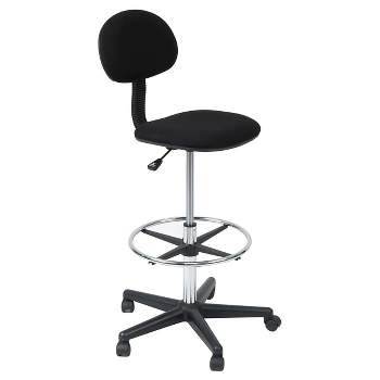 Height Adjustable Drafting Chair with Foot Ring Black - Studio Designs