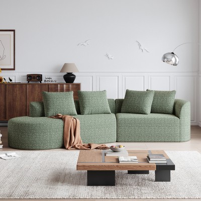112" Modern Chenille Modular Sectional Sofa with 4 Pillows, Cloud-Style 4-Seat Oversize Couch for Living Room or Apartments – The Pop Home