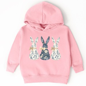 Three Blue Willow Bunnies - Toddler Hoodie - 1 of 4