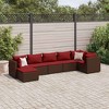 vidaXL Patio Lounge Set Brown PE Rattan, Powder-Coated Steel 7 Piece Set - 2 of 4