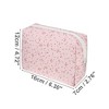 Unique Bargains Portable Floral Cosmetic Bag Light Pink 1 Pc - 2 of 3