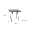 HomeRoots 32" Black and Natural Wood Square Dining Table - 3 of 4