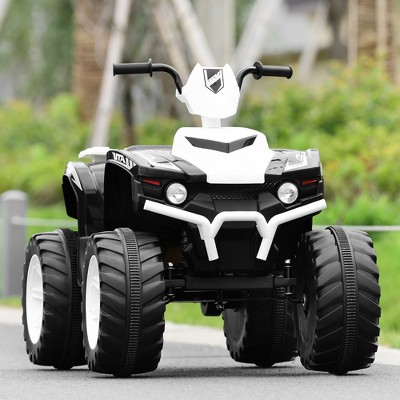 White and Black Kids Electric Ride-On ATV with LED Lights