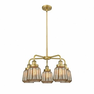 Chatham - 5 Light Stem Hung Chandelier In Art Deco Style-13.5 Inches Tall and 24.5 Inches Wide - 1 of 1