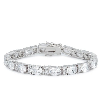 ShineHigh Women's Tennis Bracelets 7" to 8" Adjustable, Rhodium or Gold Plated, CZ Stone Accents, Elegant Statement Jewelry for Every Occasion