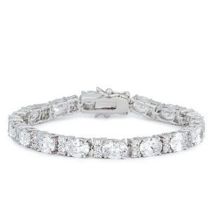 ShineHigh Women's Tennis Bracelets 7" to 8" Adjustable, Rhodium or Gold Plated, CZ Stone Accents, Elegant Statement Jewelry for Every Occasion - 1 of 1