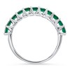 Pompeii3 2.50Ct Emerald 11-Stone Wedding Anniversary Ring Stackable 14k White Gold Band - 3 of 4