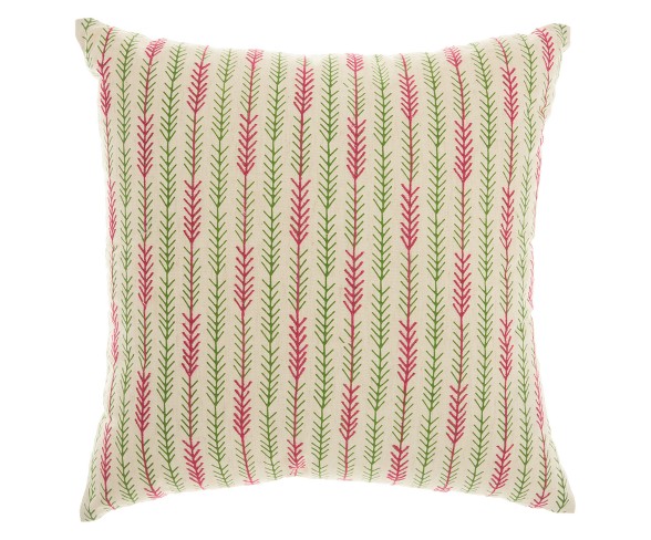 Mina Victory 18"x18" Embroidered Arrow Tails Throw Pillow Beige