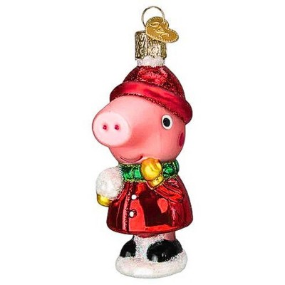 Old World Christmas 4.0 Inch Peppa Pig With Snowball Cartoon Children's Series Tree Ornaments