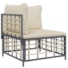 vidaXL 8 Piece Patio Lounge Set in Anthracite Poly Rattan - Outdoor Furniture with Cushions, Comfortable Seating, Sturdy Table, and Modular Design - 4 of 4