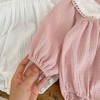 MyKids-USA Baby Girl Solid Color Long Sleeve Loose Cotton Bodysuit - 4 of 4