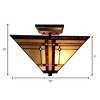 Amora Lighting Tiffany-Style Mission 2-Light Semi-Flush Ceiling Fixture 14 Inch, Multi-colored - 4 of 4